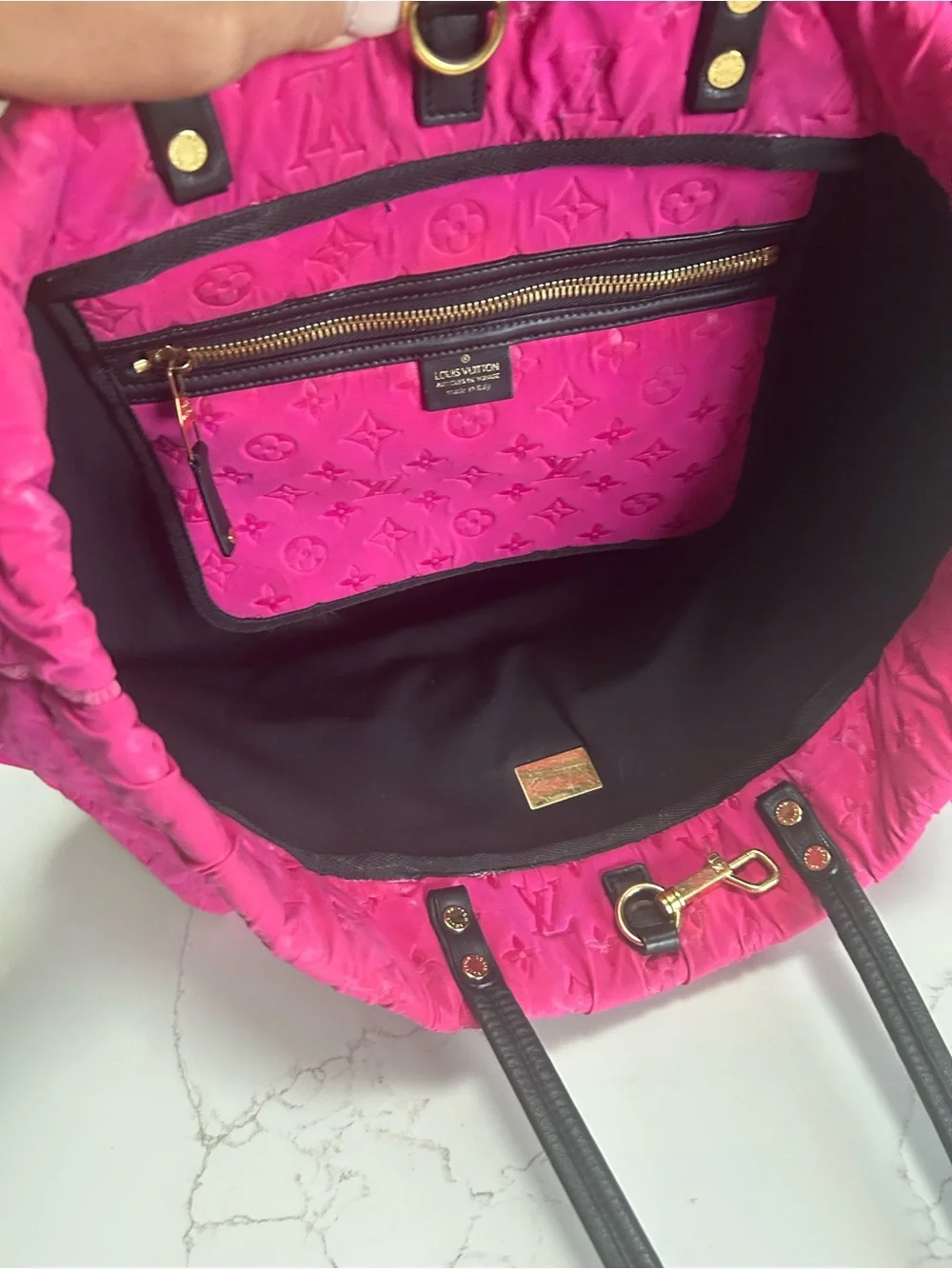 Louis Vuitton Scuba Neverfull Tote in Pink